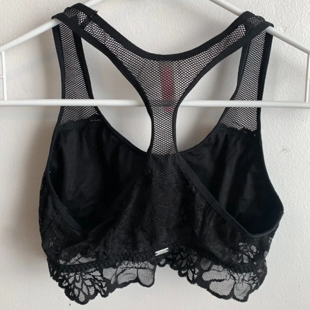 Victoria's Secret Black Lace & Mesh Racerback Bralette